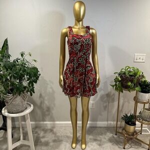 Vintage 90s summer dress unique kidney bean print SMALL / MEDIUM